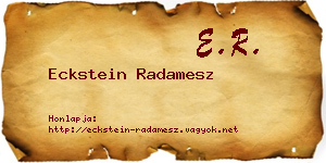 Eckstein Radamesz névjegykártya